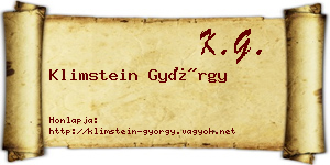 Klimstein György névjegykártya