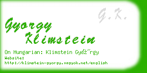 gyorgy klimstein business card